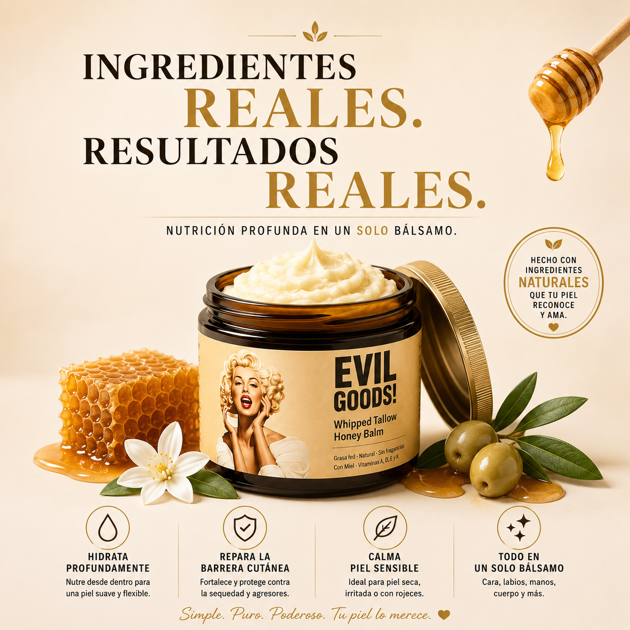 EVIL GOODS!™ Bálsamo de Sebo y Miel 7 En 1