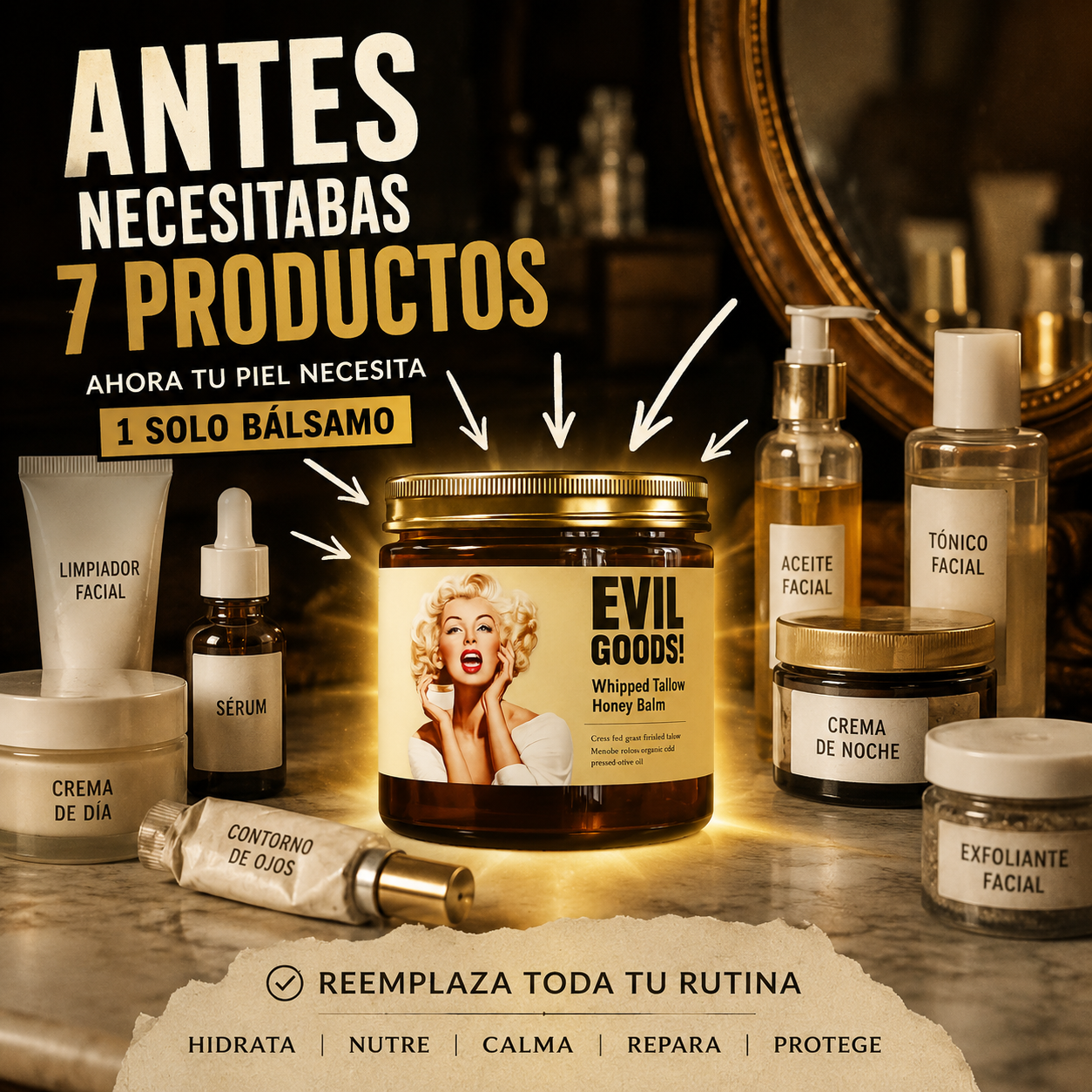 EVIL GOODS!™ Bálsamo de Sebo y Miel 7 En 1
